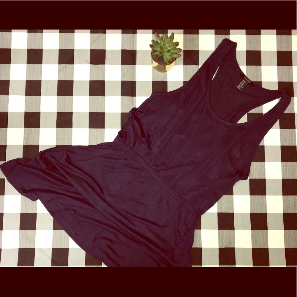 Dark blue cotton blend casual dress